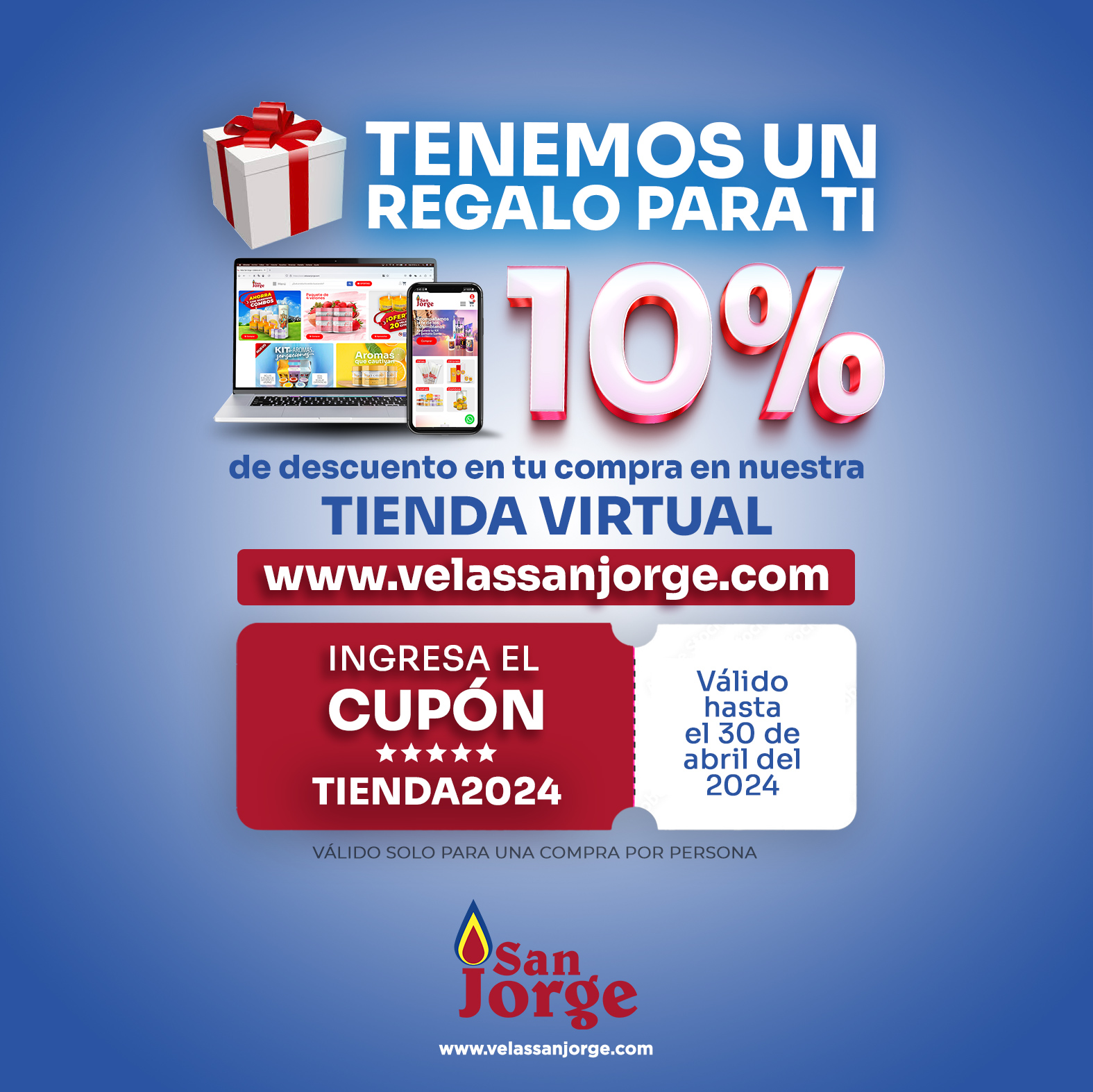0% de descuento en tu compra en nuestra tienda virtual